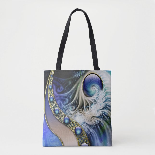 Bolsa Tote fantasia abstrato fractal (Frente)