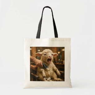 Bolsa Tote Fantasia Cordeiro Fofo Apavorado Barbeando