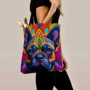 Bolsa Tote Fantasia de Aniversário Divertida Frenchie