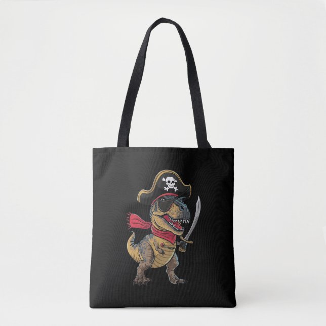 Bolsa Tote Fantasia de Halloween Divertida de T-Rex Dinossaur (Frente)
