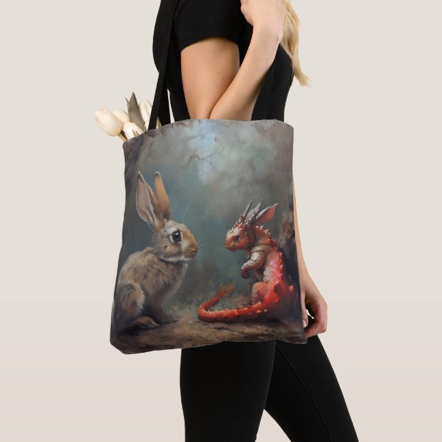Bolsa Tote Fantasia Dragão e Coelho (Close Up)