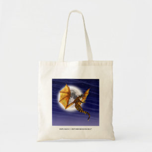 Bolsa Tote Fantasia Mítica do Dragão ouro Cria Céu Roxo
