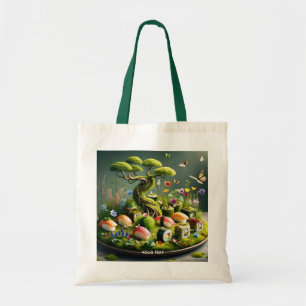 Bolsa Tote Fantasia Sushi Fofo Paisagem Japonesa