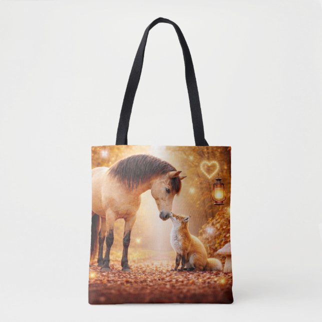 Bolsa Tote Fantasias de Cavalo e Raposa (Frente)