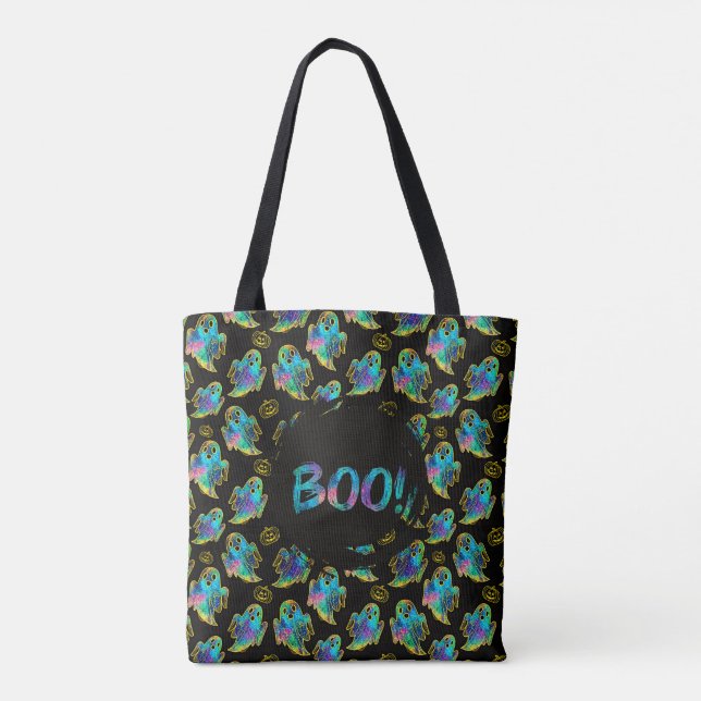 Bolsa Tote Fantasma Chic de Halloween  (Verso)