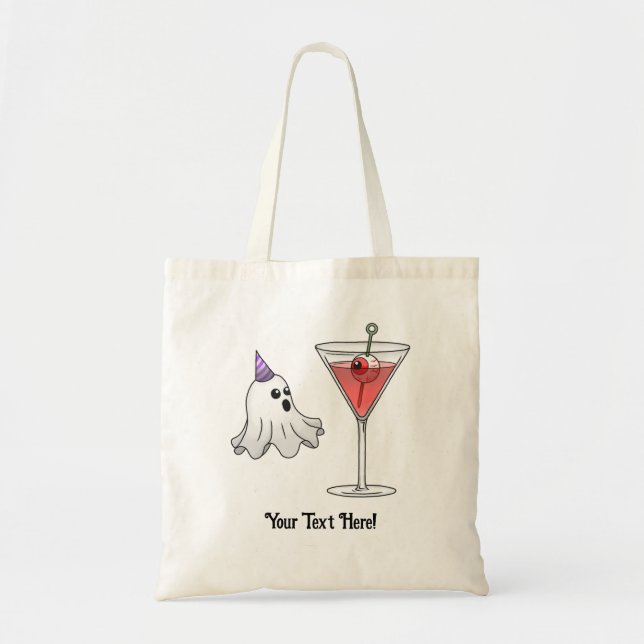 Bolsa Tote Fantasma de Halloween & Coquetel Assustador  (Frente)