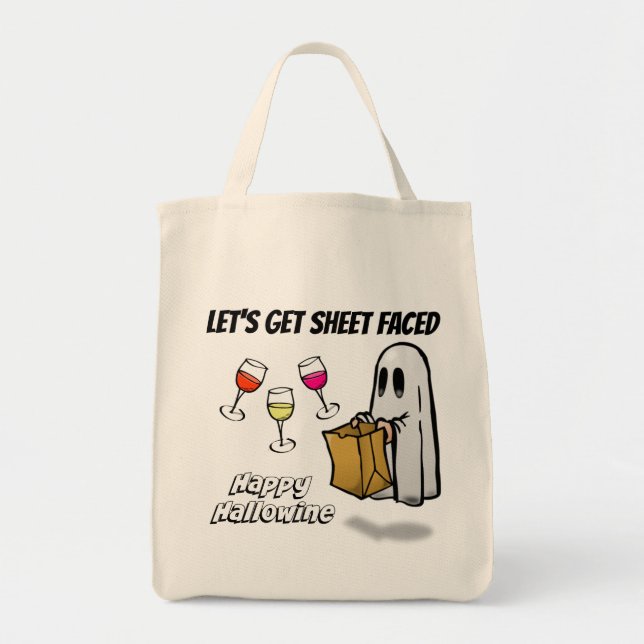 Bolsa Tote Fantasma de Lençol Feliz Hallowine (Frente)