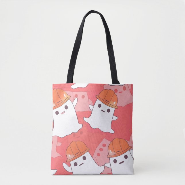 Bolsa Tote Fantasma do Trabalhador de Construção em Cubo (Frente)