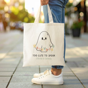 Bolsa Tote Fantasma Fantasma Bonito De Halloween Floral Muito