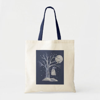 Bolsa Tote Fantasma fofo provando neve fresca