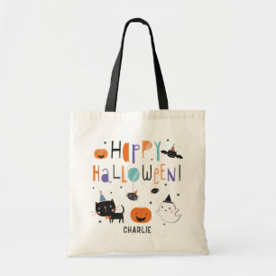 Bolsa Tote Fantasma, Gato, Bat e Pumpkins do Halloween