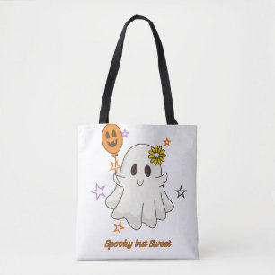 Bolsa Tote Fantasmagórico mas Doce Fantasma Fofo de Halloween