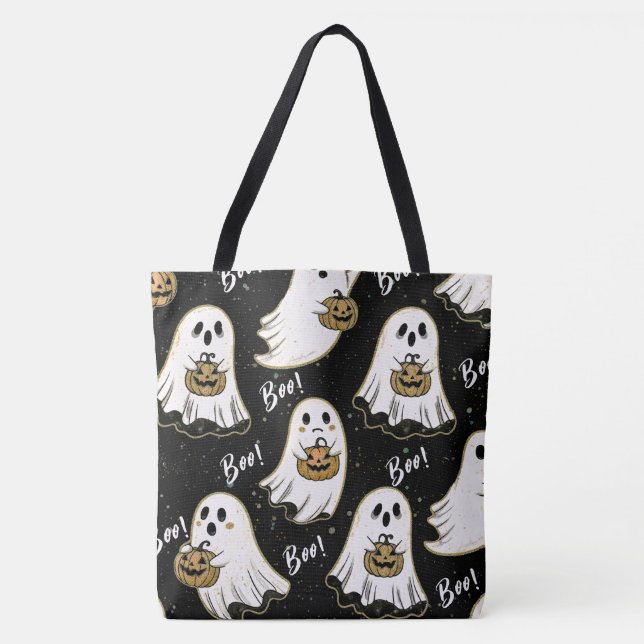 Bolsa Tote Fantasmas Chic de Halloween  (Frente)