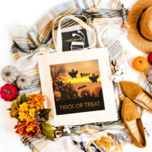 Bolsa Tote Fantasmas e Morcegos da Noite das Bruxas