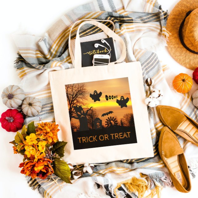 Bolsa Tote Fantasmas e Morcegos da Noite das Bruxas (In Situ)