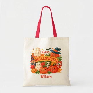 Bolsa Tote Fantasmas Fofos Feliz Halloween Personalizado