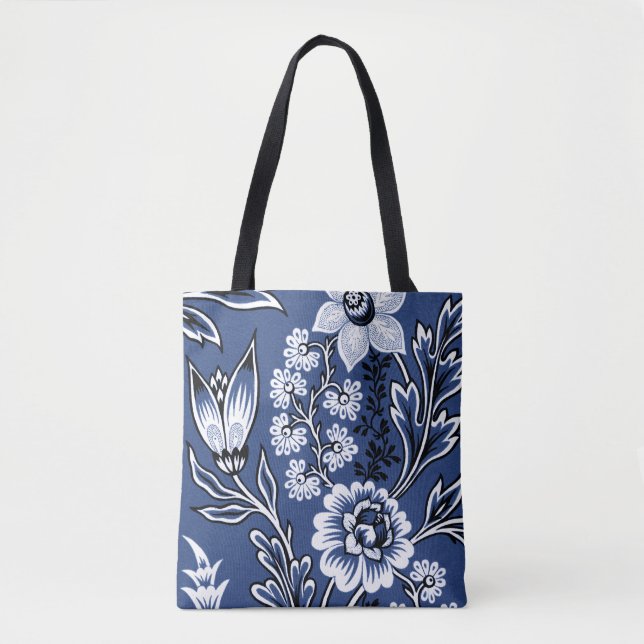 Bolsa Tote Fantastic Flowers (Blue) Fine Art (Frente)