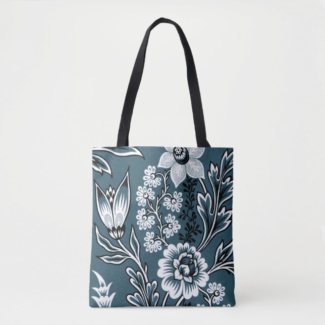 Bolsa Tote Fantastic Flowers (Slate Teal) Fine Art (Frente)