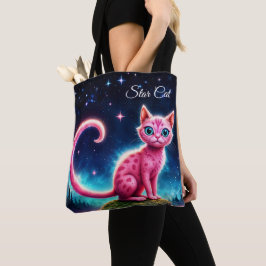 Bolsa Tote Fantástico animal rosa e bonito no vale estrelado