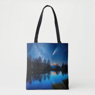Bolsa Tote Fantástico céu estrelado sobre a aranha Matterhorn