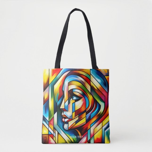 Bolsa Tote Fantasy Abstrato StainGlass (Frente)
