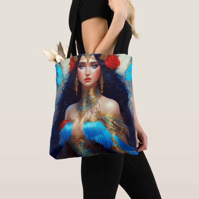 Bolsa Tote Fantasy Blue Water Fairy Mermaid (Close Up)