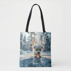 Bolsa Tote Fantasy Bonita Puppy Winter Neve
