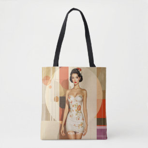 Bolsa Tote Fantasy Bonita Senhora Japonesa