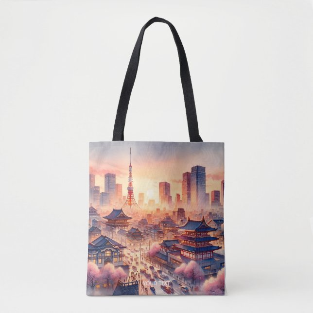 Bolsa Tote Fantasy Custa Sunset Tóquio View (Frente)