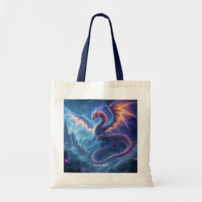 Bolsa Tote Fantasy Cute Blue Dragon City (Frente)