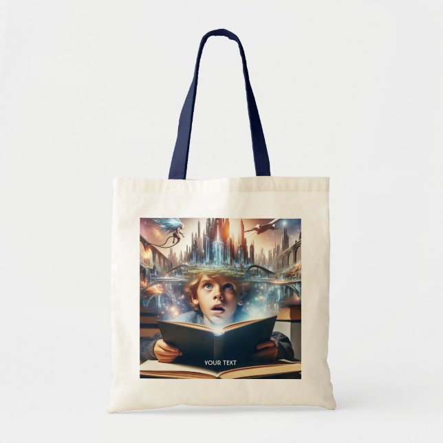 Bolsa Tote Fantasy Cute Boy City Book (Frente)