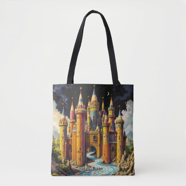 Bolsa Tote Fantasy Cute Castle De Lápis (Frente)
