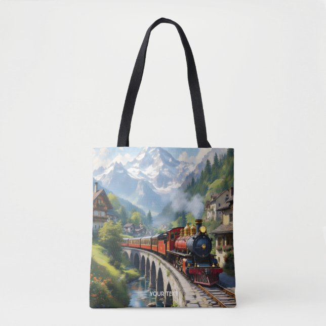 Bolsa Tote Fantasy Cute Crimson Antiguo Trem (Frente)