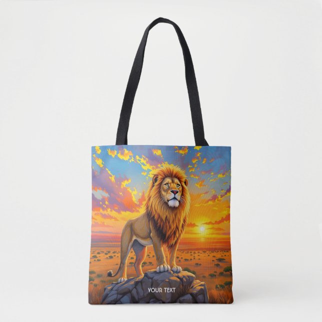 Bolsa Tote Fantasy Cute Desert Rock Lion (Frente)