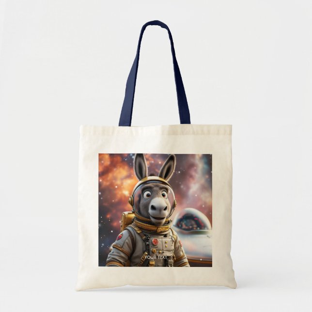 Bolsa Tote Fantasy Cute Donkey Astronauta Space (Frente)