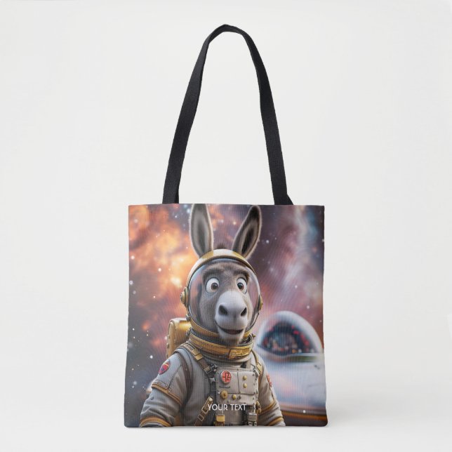 Bolsa Tote Fantasy Cute Donkey Astronauta Space (Frente)