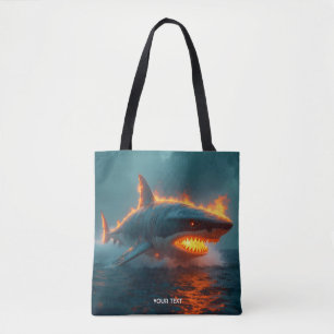 Bolsa Tote Fantasy Cute Fire Shark Sea