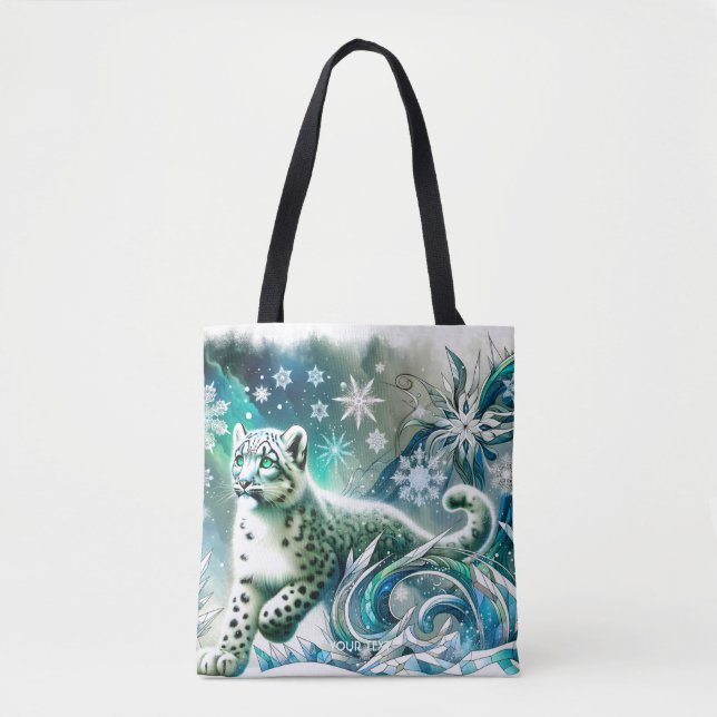 Bolsa Tote Fantasy Cute Green Eyes Lepard (Frente)