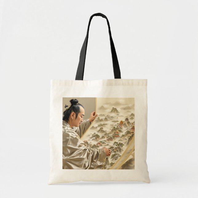 Bolsa Tote Fantasy Cute Japanese Painter Landscape (Frente)