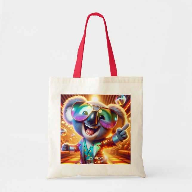 Bolsa Tote Fantasy Cute Koala Dancing Disco (Frente)