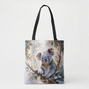 Bolsa Tote Fantasy Cute Koala Tree Watercolor