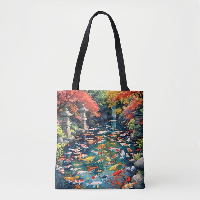 Bolsa Tote Fantasy Cute Koi Fish Pond (Frente)
