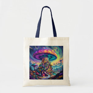 Bolsa Tote Fantasy Cute Mushroom Rainbow Skies