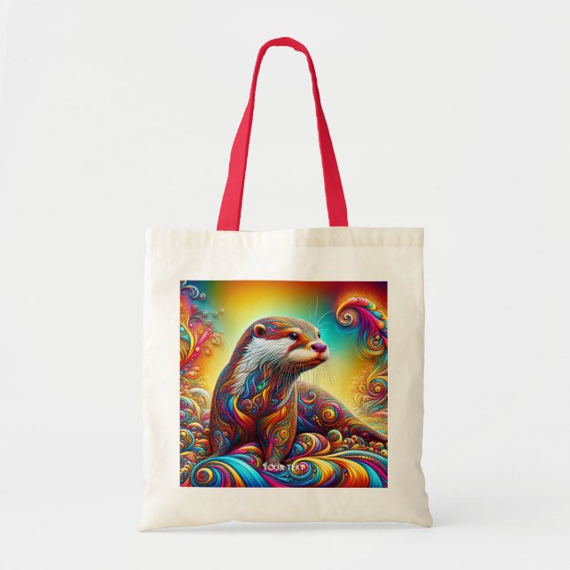 Bolsa Tote Fantasy Cute Otter Colors Dance (Frente)