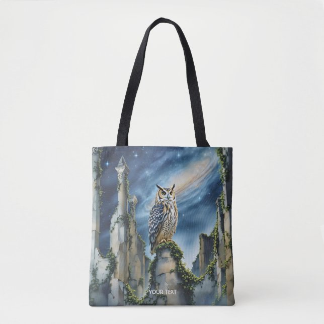 Bolsa Tote Fantasy Cute Owl Old Ruins (Frente)