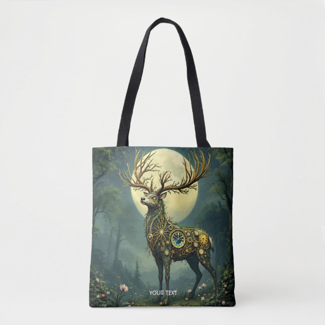 Bolsa Tote Fantasy Cute Steampunk Deer Forest (Frente)