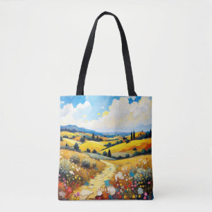 Bolsa Tote Fantasy Cute Summer Landscape Impasto