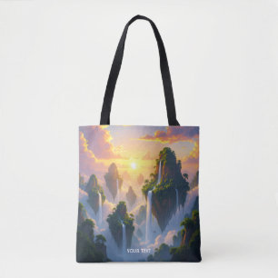 Bolsa Tote Fantasy Cute Sunset Islands Waterfall