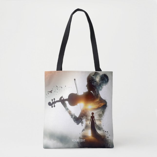 Bolsa Tote Fantasy Cute Violin Girl Sun (Frente)