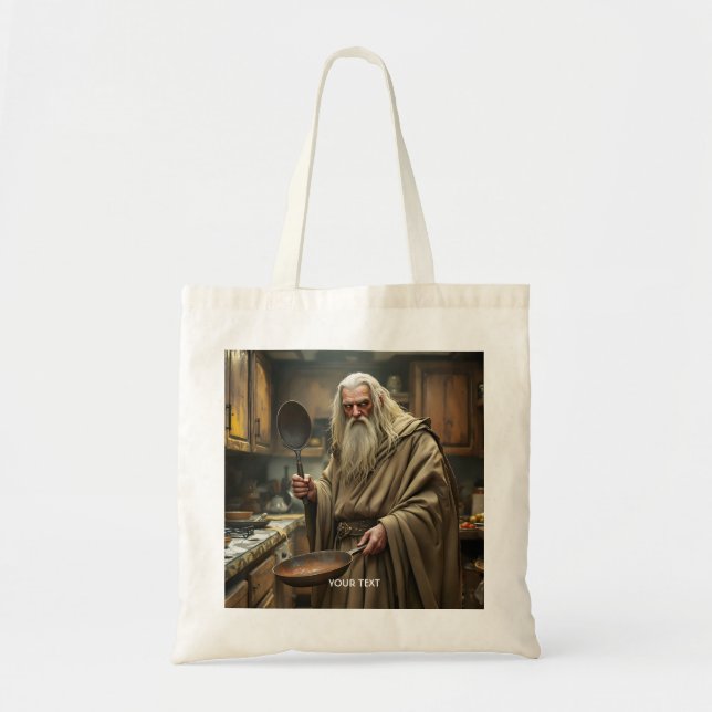 Bolsa Tote Fantasy Cute Wizard Frying Pan (Frente)
